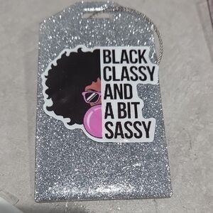 🧳🎀Glittery Silver Luggage/Backpack Tag